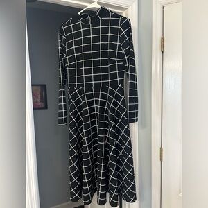 Windowpane print dress